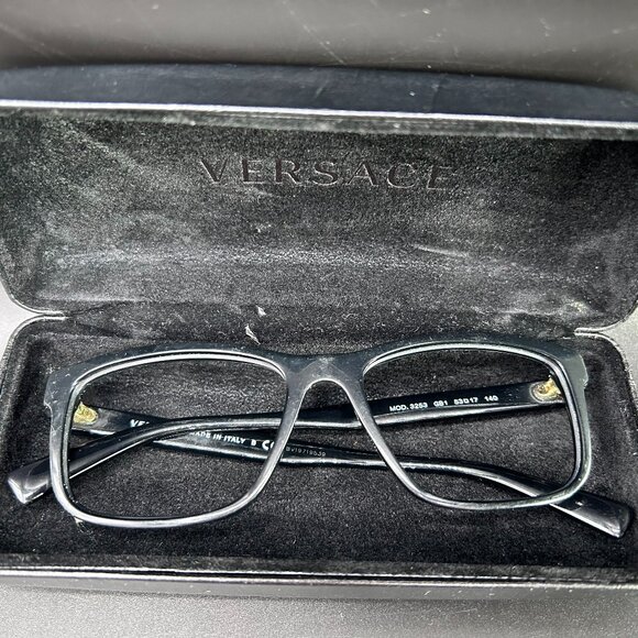 Versace Unisex Black Rectangle Plastic Eyeglasses VE 3253 GB1 NO LENS - Picture 13 of 16